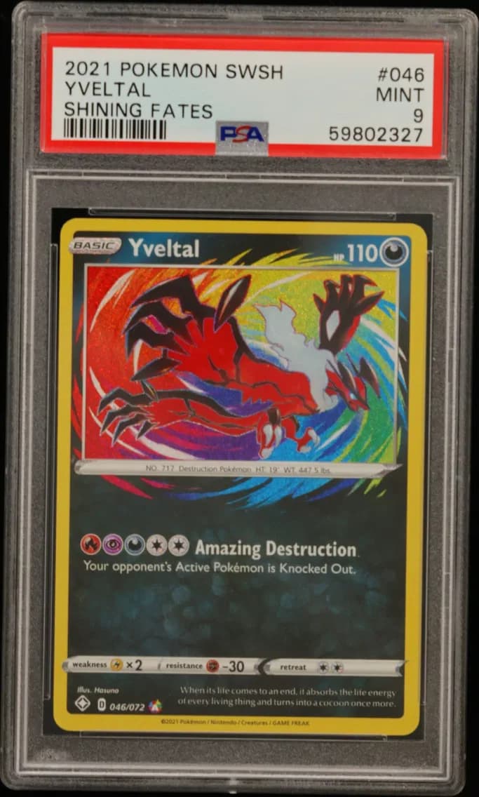 Yveltal, Sword & Shield Shining Fates, PSA 9