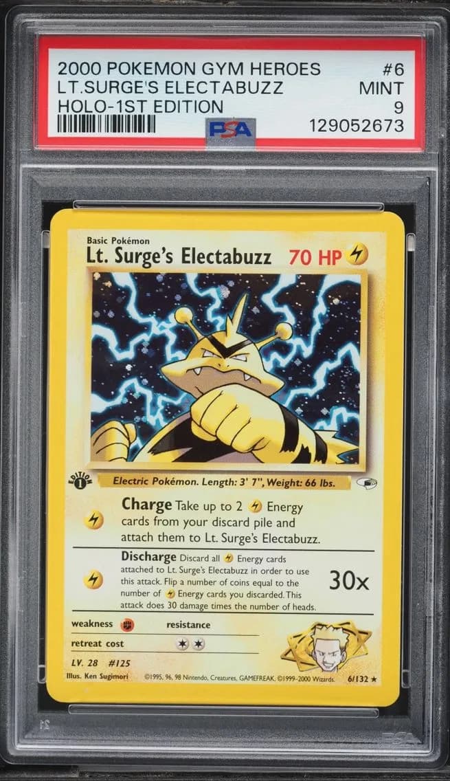 LT. Surge's Electabuzz, Gym Heroes, PSA 9