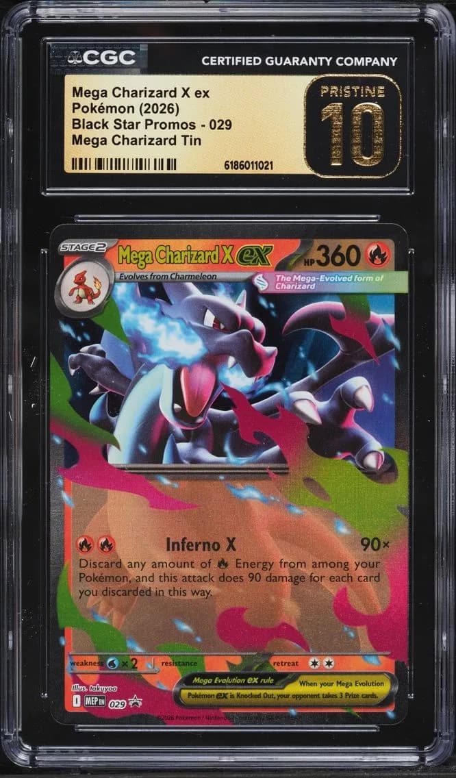 Mega Charizard X Ex, Black Star Promos - Mega Evolution MEP EN, CGC 10