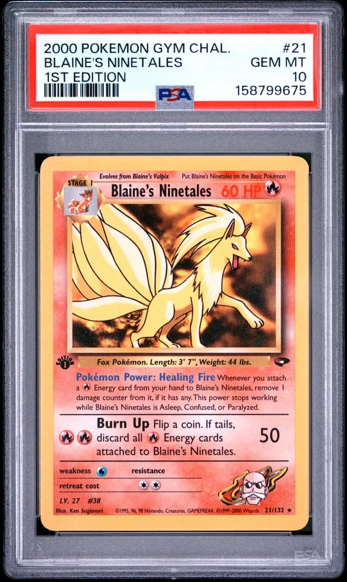 Blaine's Ninetales 1st Edition, Gym Challenge, PSA 10