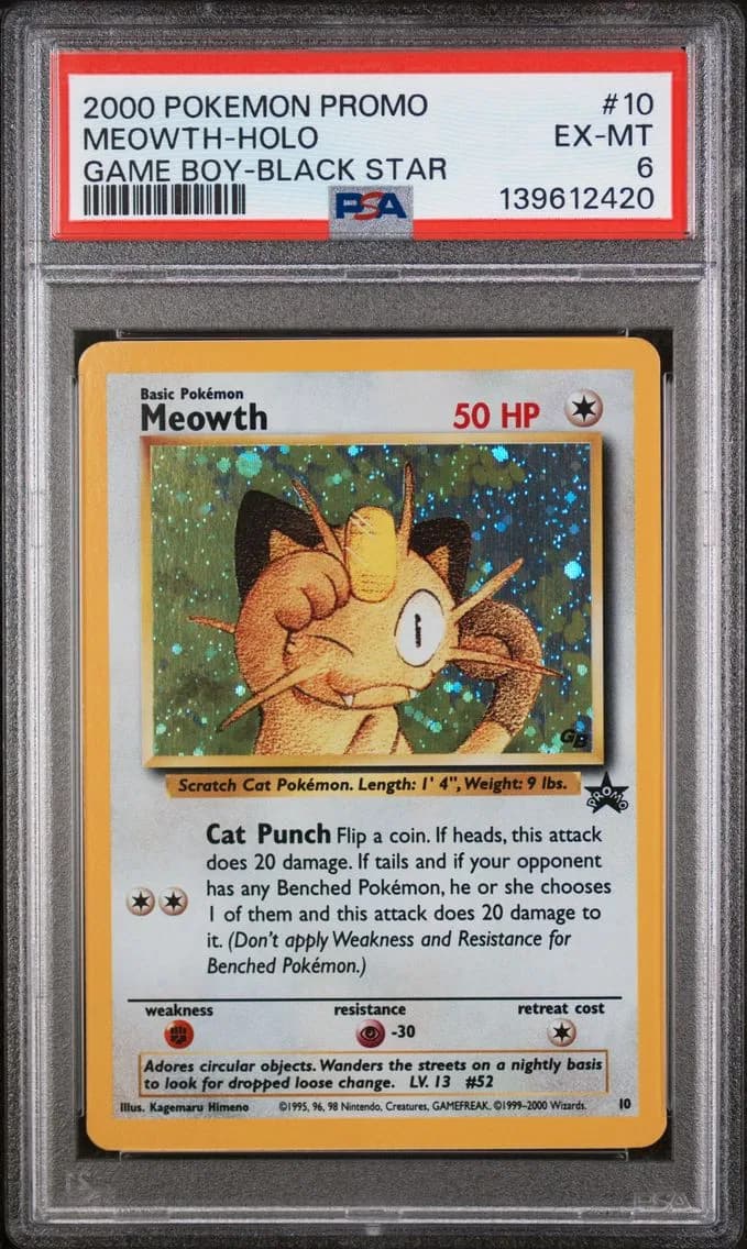 Meowth-Holo, Promo Black Star, PSA 6