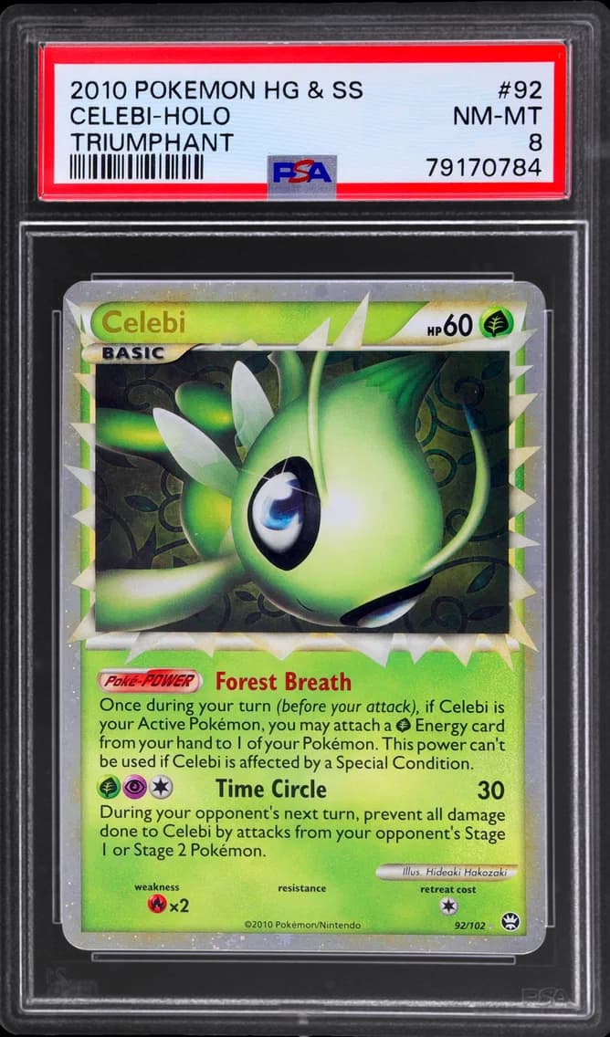 Hs Triumphant Holo Celebi Prime, Heartgold & Soulsilver Triumphant, PSA 8