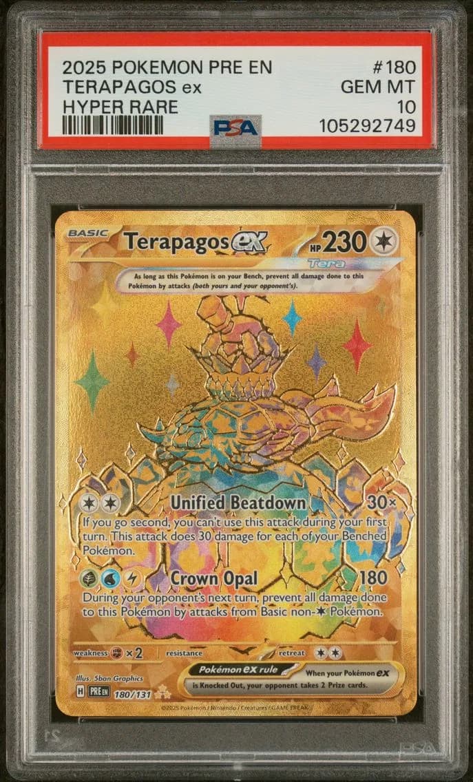 Terapagos EX, Prismatic Evolutions, PSA 10