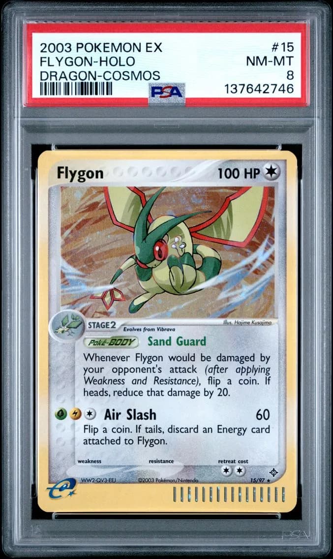 Flygon-Holo, EX Dragon, PSA 8