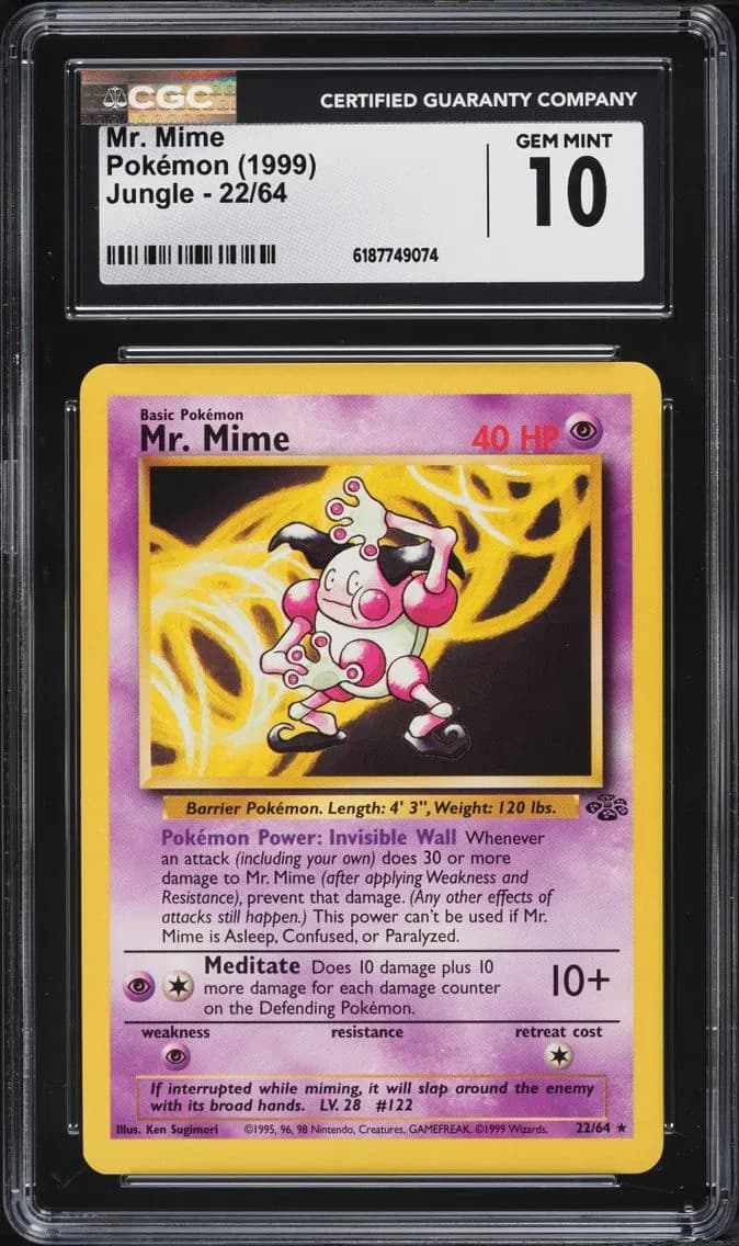 Mr. Mime, Jungle - Unlimited, CGC 10