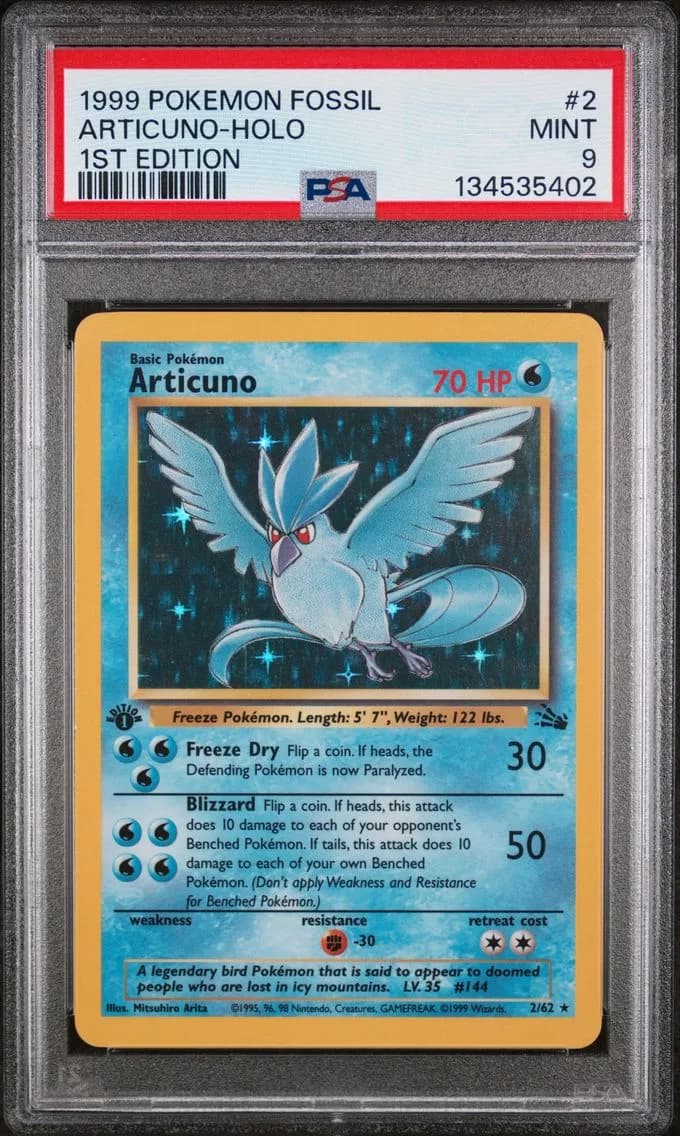 Articuno-Holo 1st Edition, Fossil, PSA 9