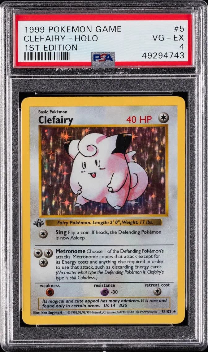 Clefairy-Holo 1st Edition, Game, PSA 4
