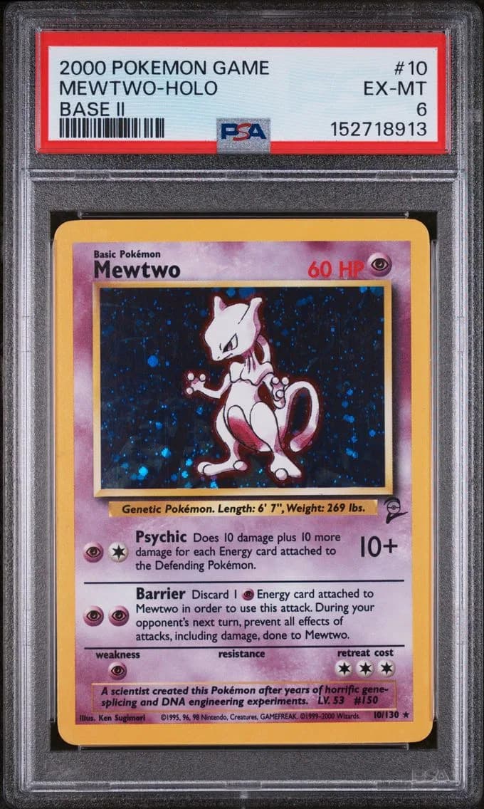 Mewtwo-Holo, Game Base II, PSA 6