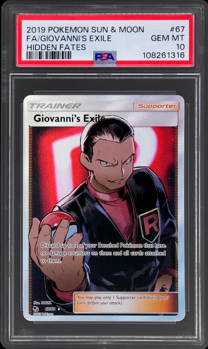 Giovanni's Exile, Sun & Moon Hidden Fates, PSA 10