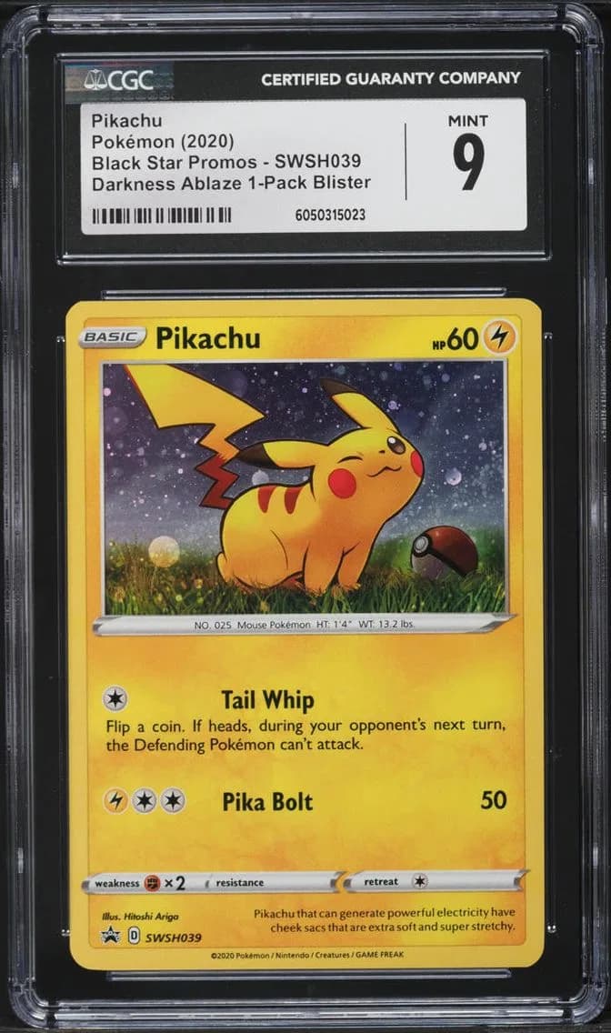 Ablaze Pikachu, Black Star Promos - Sword & Shield, CGC 9