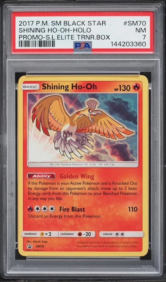 Shining HO-Oh-Holo, SM Black Star Promo, PSA 7