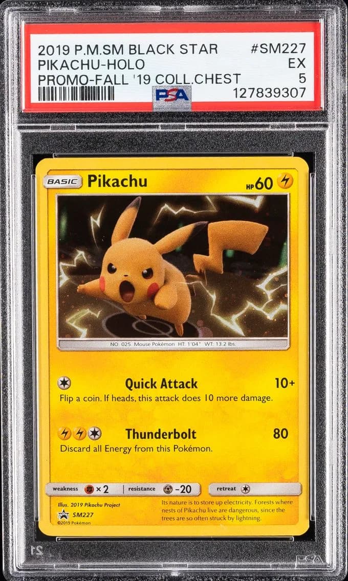 Pikachu-Holo, SM Black Star Promo, PSA 5