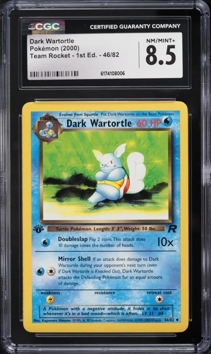 Dark Wartortle, Team Rocket - 1st Edition, CGC 8.5