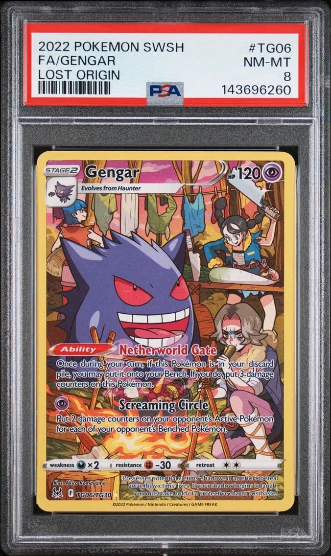 Gengar, Sword & Shield Lost Origin, PSA 8
