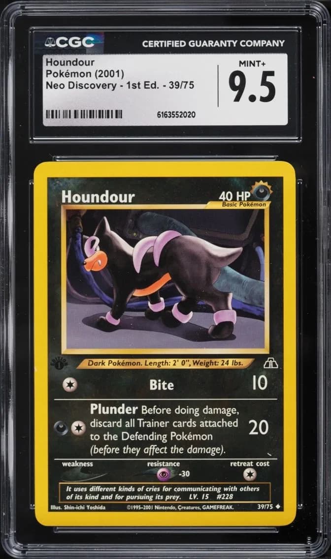 Edition Houndour, Neo Discovery - 1st Edition, CGC 9.5