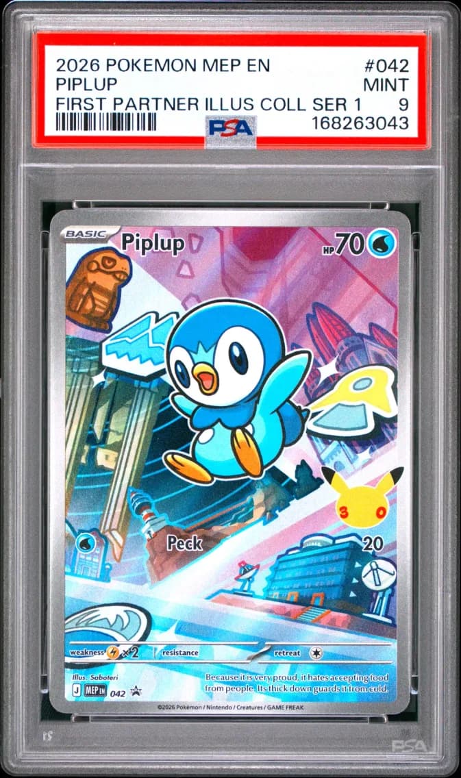 Piplup, Me Black Star Promo, PSA 9