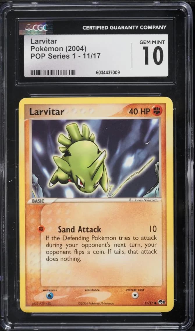 Larvitar, POP Series 1, CGC 10