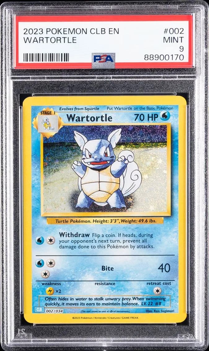 Wartortle, Clb-Trading Card Game Classic Blastoise & Suicune EX Deck, PSA 9