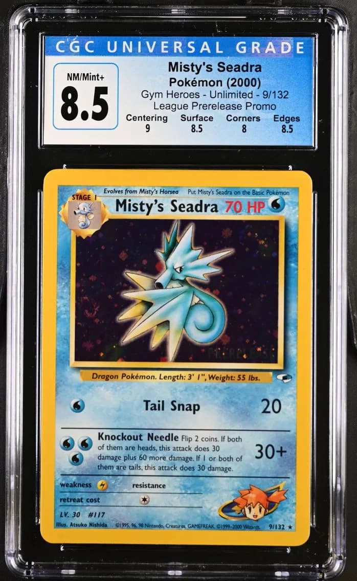 Misty's Seadra, Gym Heroes - Unlimited, CGC 8.5
