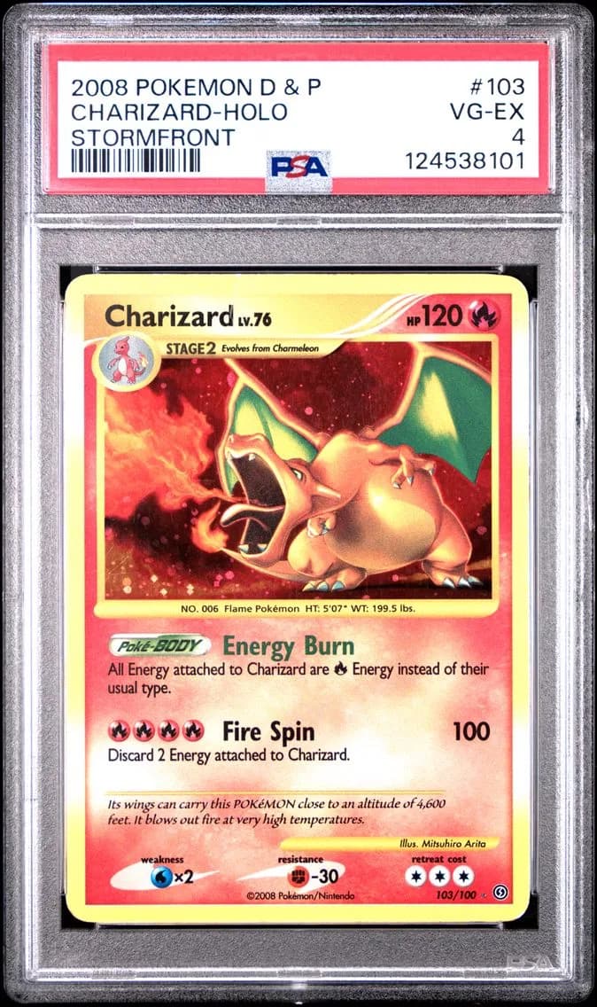 Charizard-Holo, Diamond & Pearl Stormfront, PSA 4