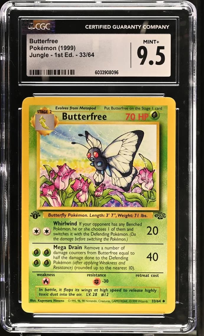 Butterfree, Jungle - 1st Edition, CGC 9.5