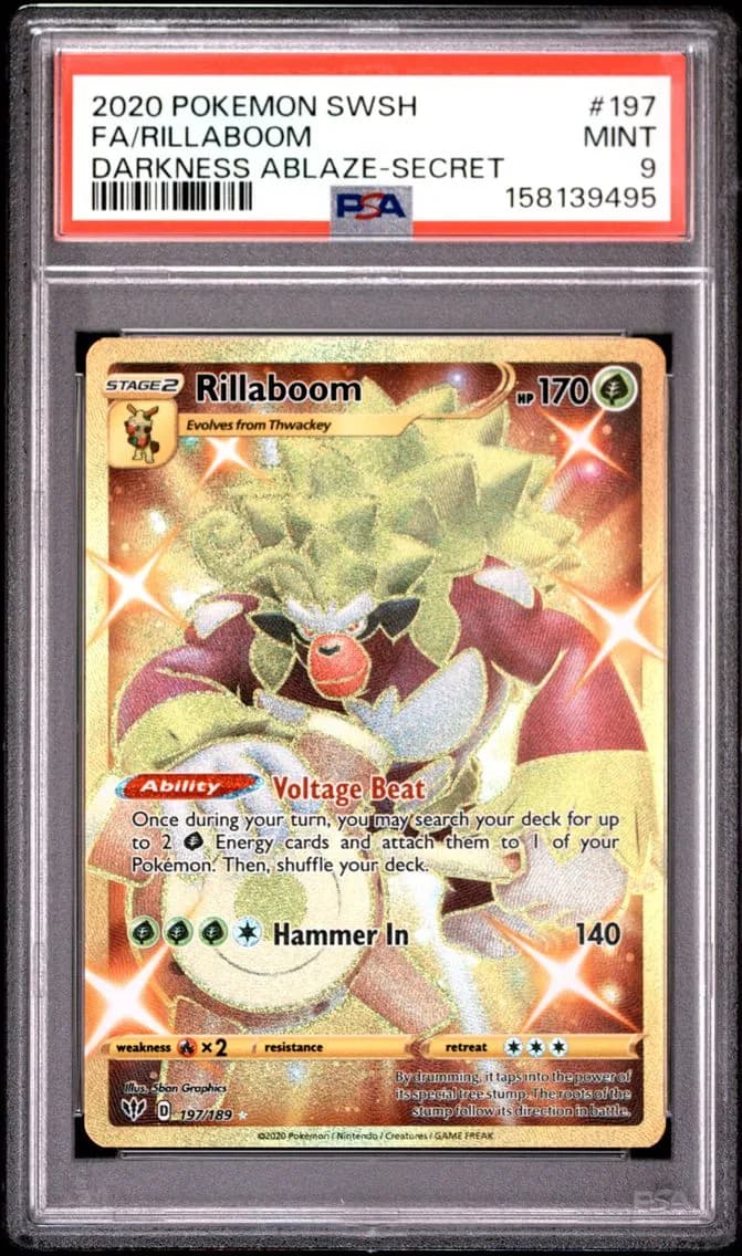 Rillaboom, Sword & Shield Darkness Ablaze, PSA 9