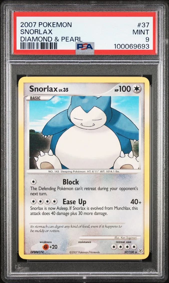 Snorlax, Diamond & Pearl, PSA 9