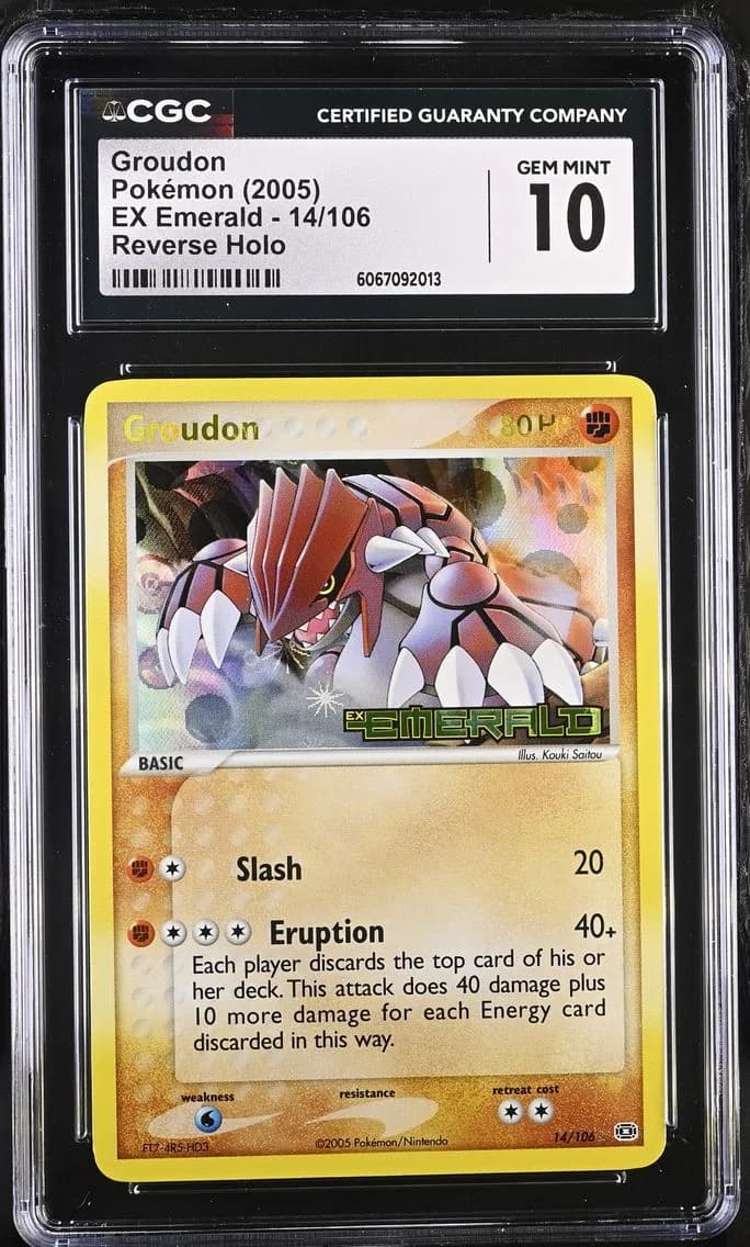 Groudon Reverse Holo, EX Emerald, CGC 10