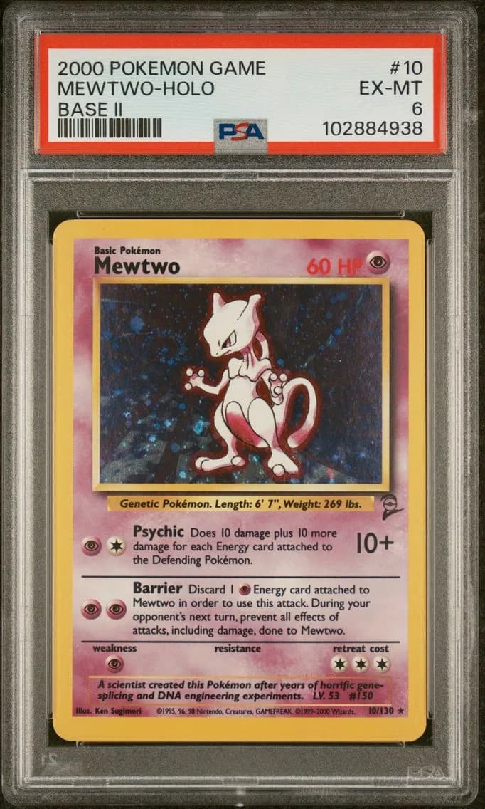 Mewtwo-Holo, Game Base II, PSA 6