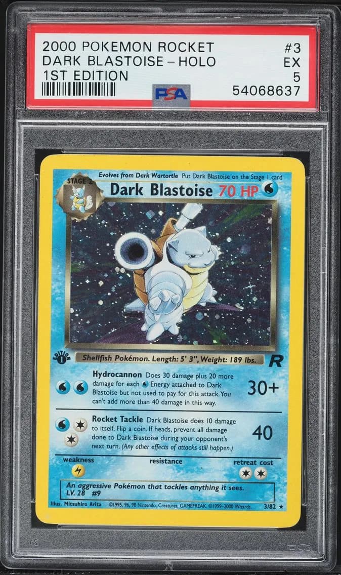 Dark Blastoise-Holo 1st Edition, Rocket, PSA 5