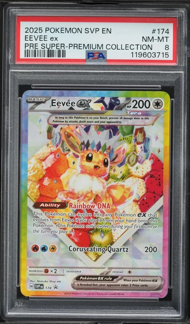 Eevee EX, SV Black Star Promo, PSA 8