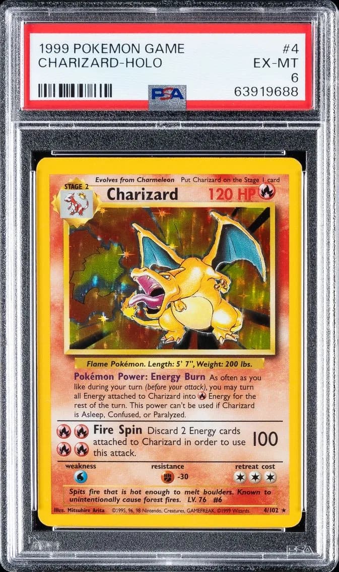Charizard-Holo, Game, PSA 6