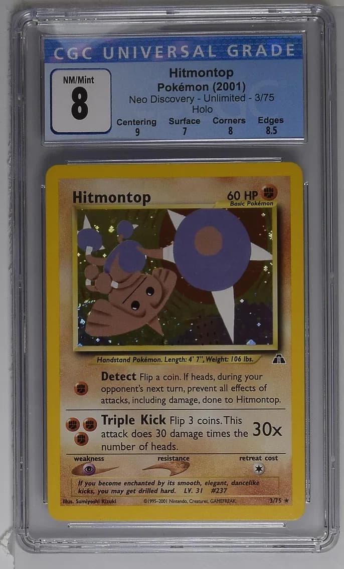 Hitmontop, Neo Discovery - Unlimited, CGC 8