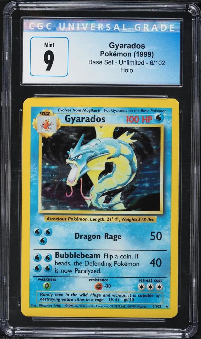 Gyarados-Holo, Base Set - Unlimited, CGC 9