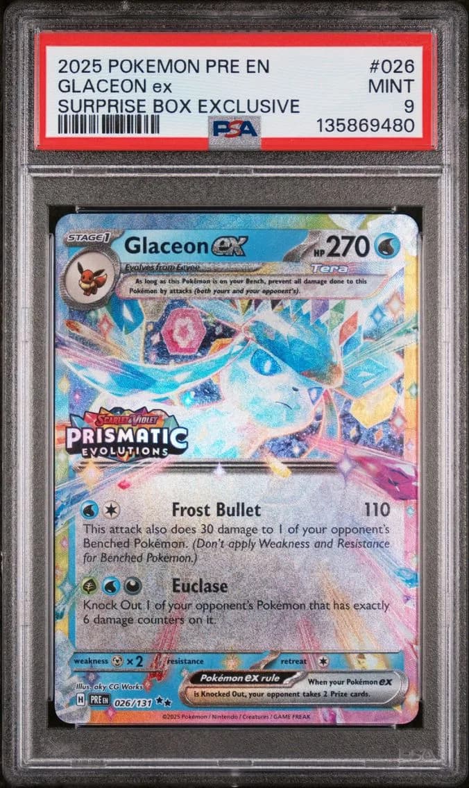 Glaceon EX, Prismatic Evolutions, PSA 9