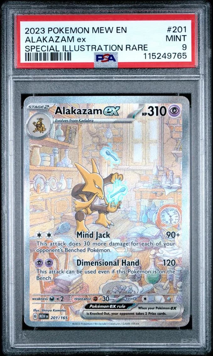 Alakazam EX, 151, PSA 9