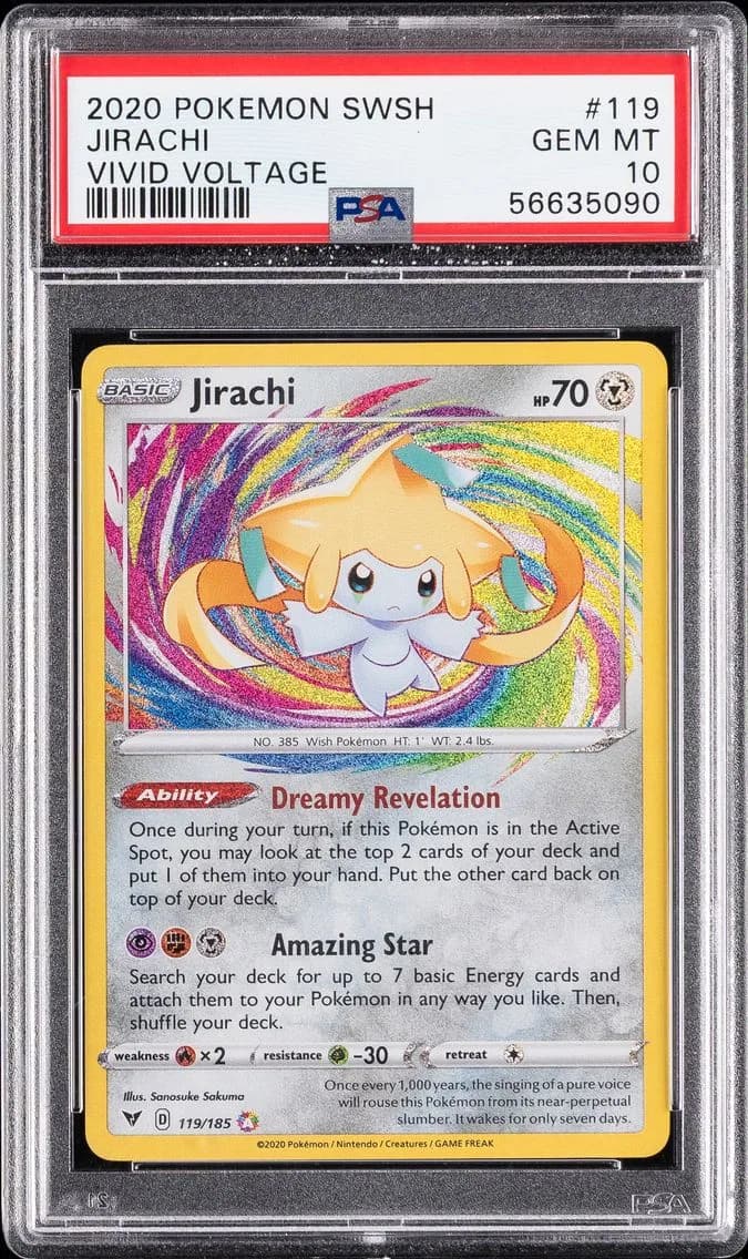 Jirachi, Sword & Shield Vivid Voltage, PSA 10