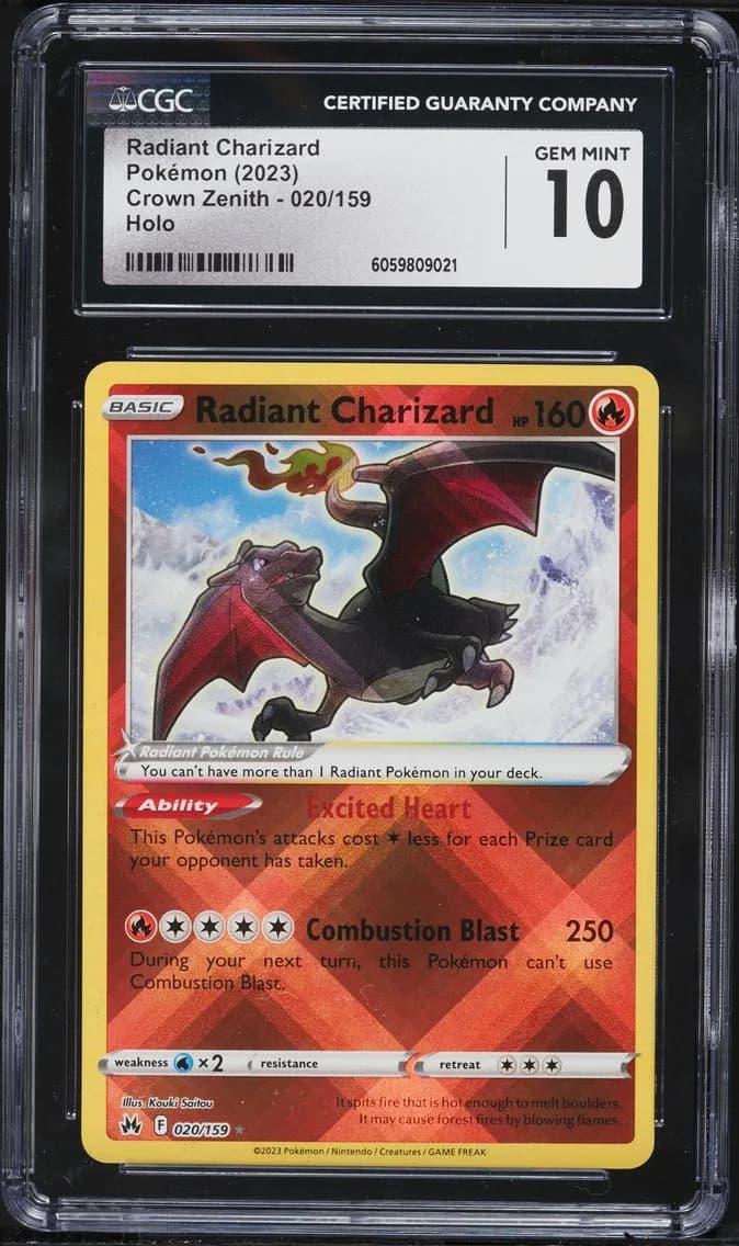 Radiant Charizard, Crown Zenith, CGC 10