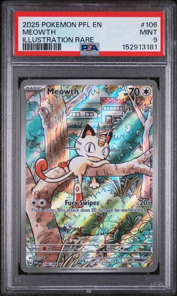 Meowth, Phantasmal Flames, PSA 9