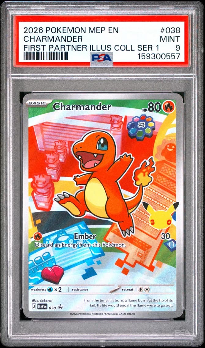 Charmander, Me Black Star Promo, PSA 9