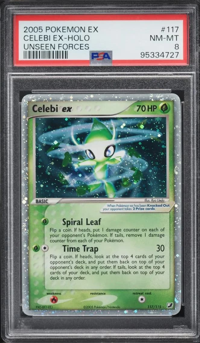 Celebi EX, EX Unseen Forces, PSA 8