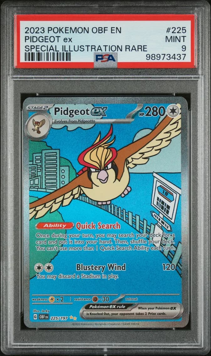 Pidgeot EX, Obsidian Flames, PSA 9