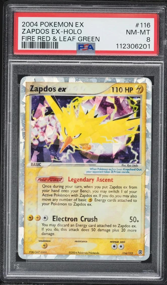 Zapdos EX-Holo, EX Fire Red & Leaf Green, PSA 8