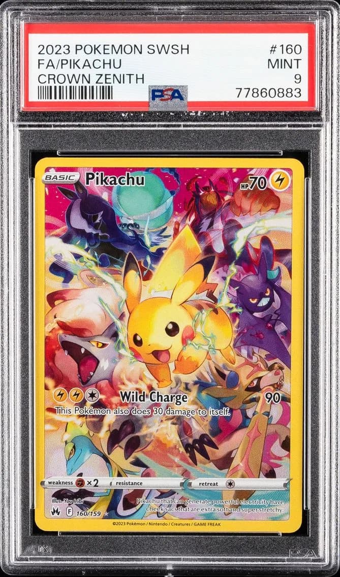 Pikachu, Sword and Shield Crown Zenith, PSA 9
