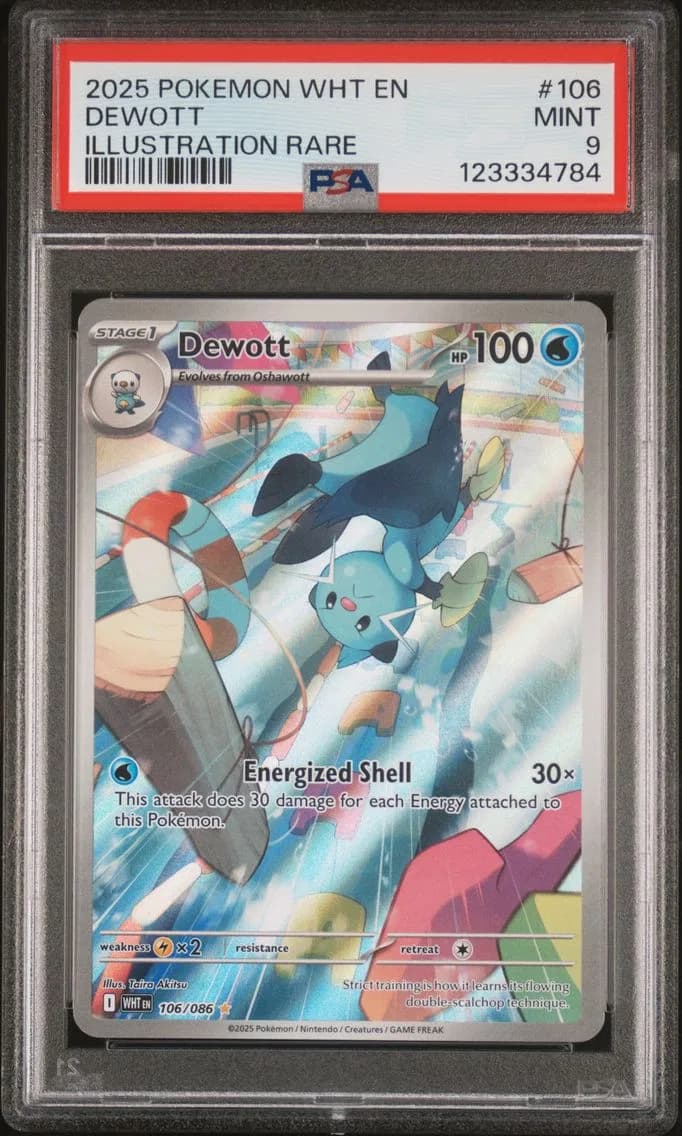 Dewott, White Flare, PSA 9