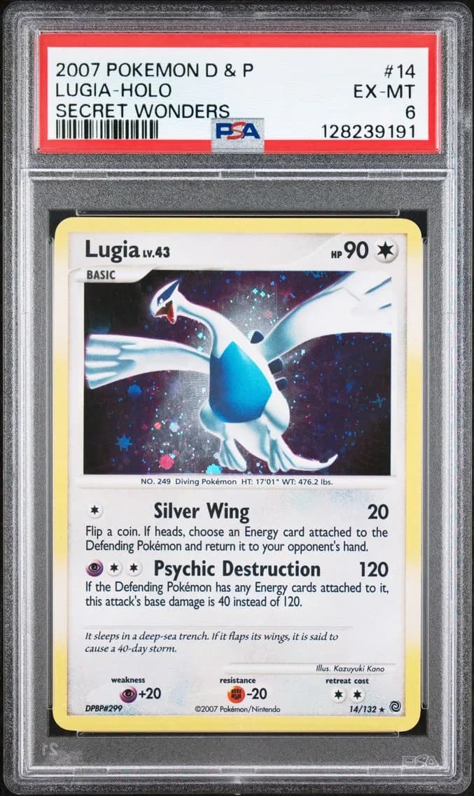 Lugia-Holo, Diamond & Pearl Secret Wonders, PSA 6