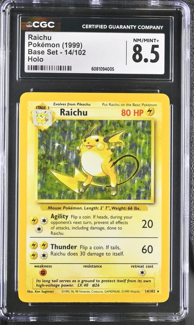 Raichu, Base Set - Unlimited, CGC 8.5