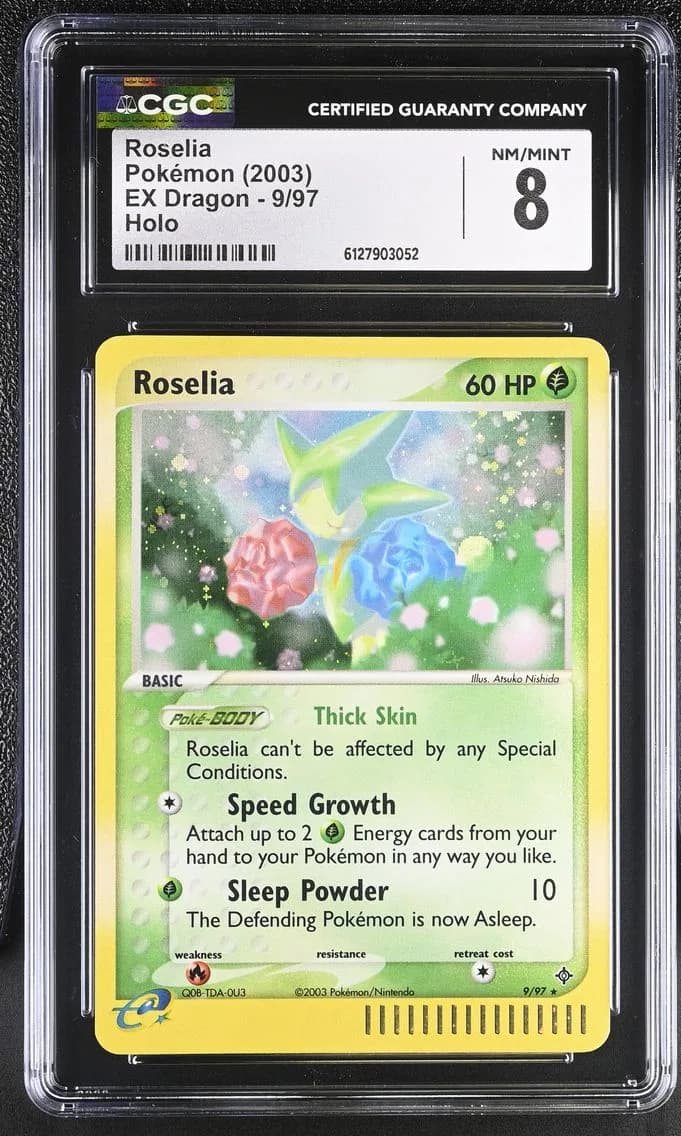Roselia, EX Dragon (2003 Copyright, w/ "e" Symbol), CGC 8