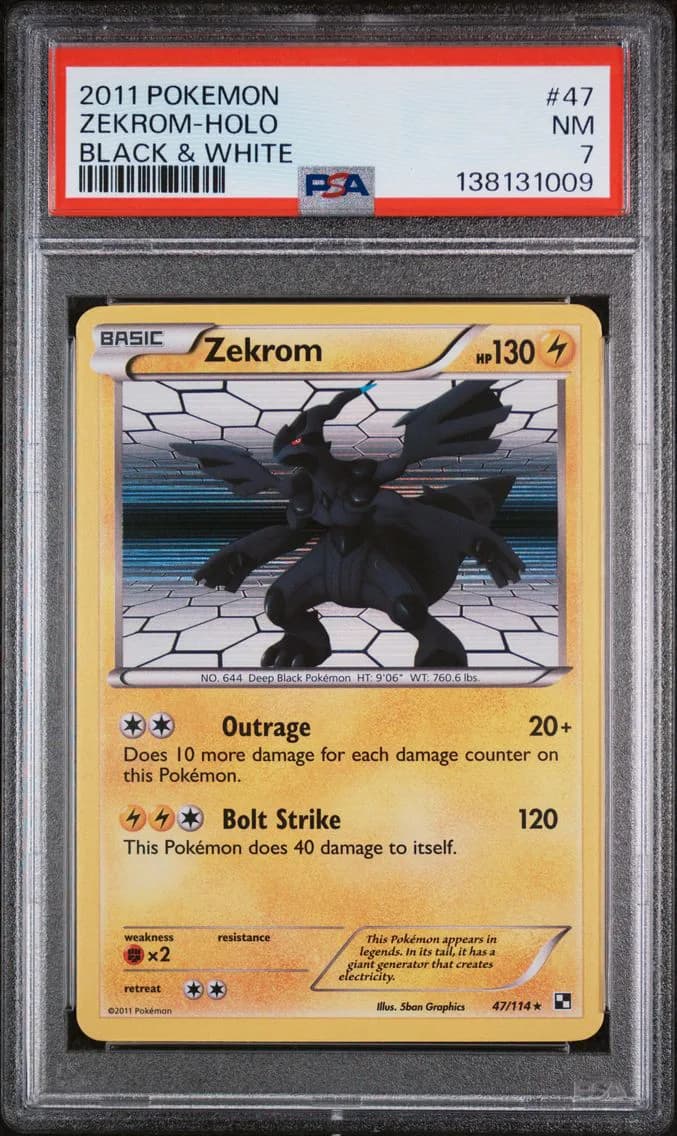Zekrom-Holo, Black & White, PSA 7