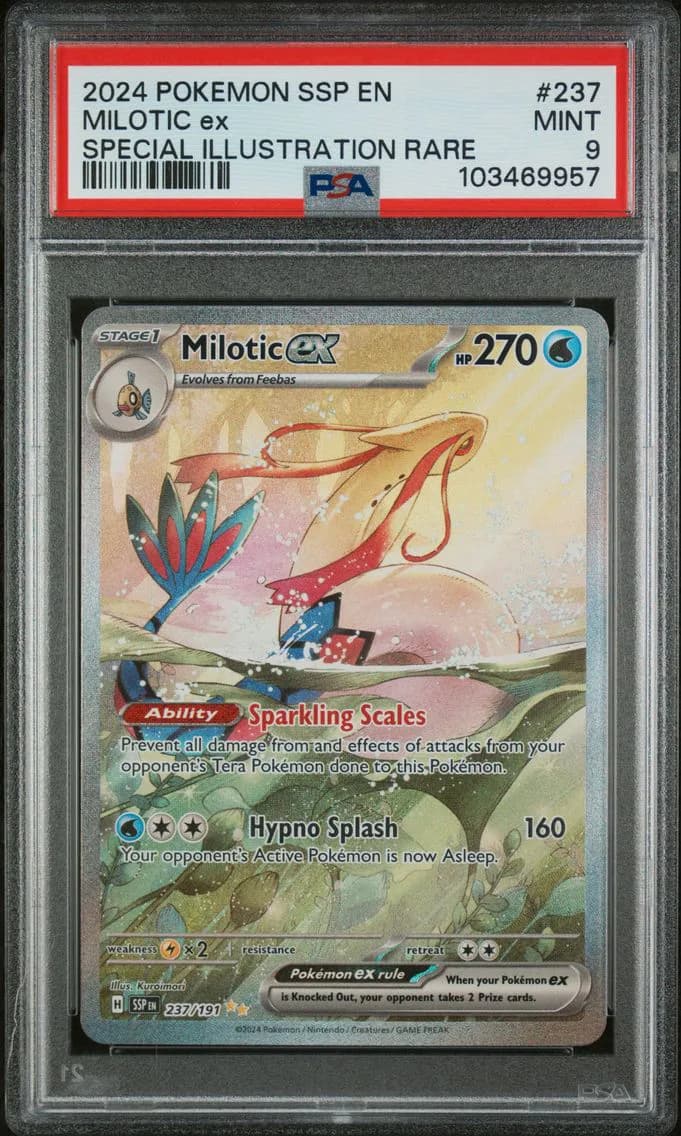 Milotic EX, Surging Sparks, PSA 9